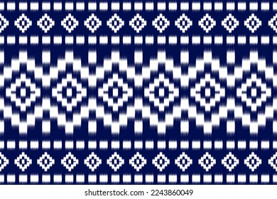 Alfombra étnica ikat patrón rojo. Patrón de ikat geométrico étnico sin fisuras en las tribus. estilo mexicano. Diseño para fondo, ilustración, alfombra, tela, ropa, alfombra, textil, batik, bordado.