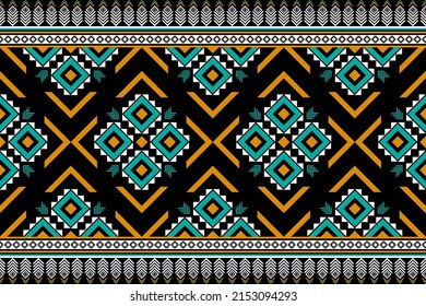 Carpet ethnic pattern art. Geometric seamless pattern in tribal. Design for background, wallpaper, vector illustration, fabric, clothing, carpet, textile, batik, embroidery.