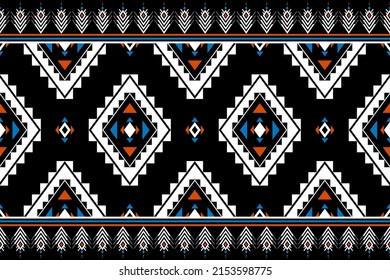 Carpet ethnic pattern art. Geometric seamless pattern in tribal. Design for background, wallpaper, vector illustration, fabric, clothing, carpet, textile, batik, embroidery.