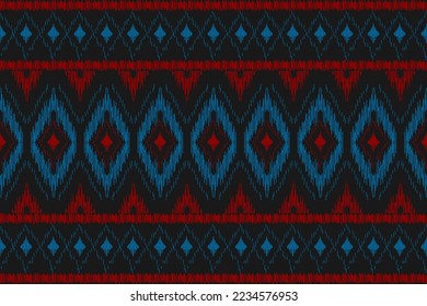 Carpet ethnic pattern art. Ikat ethnic seamless pattern in tribal. Design for background, wallpaper, vector illustration, fabric, clothing, carpet, textile, batik, embroidery.