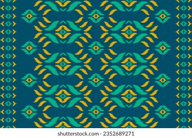 Carpet ethnic pattern art. Ikat ethnic seamless pattern in tribal. Design for background, wallpaper, vector illustration, fabric, clothing, carpet, textile, batik, embroidery.