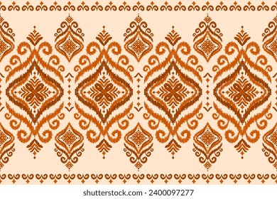 Carpet ethnic pattern art. Ikat ethnic seamless pattern in tribal. Design for background, wallpaper, vector illustration, fabric, clothing, carpet, textile, batik, embroidery.