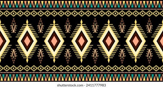 Carpet ethnic pattern art. Ikat ethnic seamless pattern in tribal. Design for background, wallpaper, vector illustration, fabric, clothing, carpet, textile, batik, embroidery.