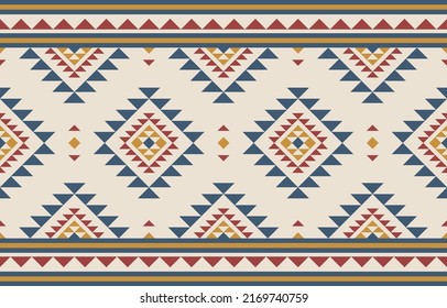 Carpet ethnic tribal pattern art. Ethnic geometric seamless pattern. American, Mexican style. Design for background, wallpaper, illustration, fabric, clothing, carpet, textile, batik, embroidery.