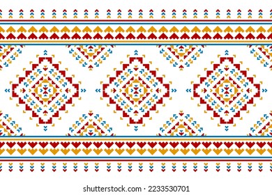 Carpet ethnic tribal pattern art. Geometric ethnic seamless pattern in tribal. Mexican style. Design for background, illustration, rug, fabric, clothing, carpet, textile, batik, embroidery.