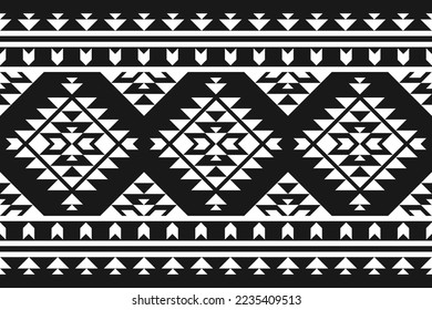 Arte de patrones tribales étnicos de alfombras. Patrón geométrico étnico sin costuras en las tribus. estilo mexicano. Diseño para fondo, ilustración, alfombra, tela, ropa, alfombra, textil, batik, bordado.
