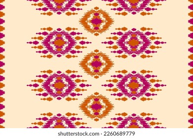 Moqueta de arte de patrones tribales étnicos. Patrón ininterrumpido de ikat étnico. de estilo americano y mexicano. Diseño para fondo, papel pintado, ilustración, tela, ropa, alfombra, textil, batik, bordado.