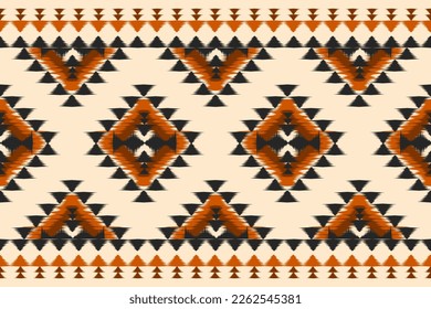 Carpet ethnic tribal pattern art. Ethnic ikat seamless pattern. American, Mexican style. Design for background, wallpaper, illustration, fabric, clothing, carpet, textile, batik, embroidery.