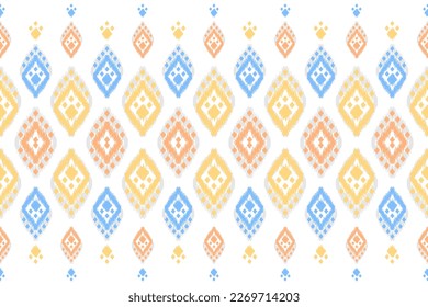 Carpet ethnic tribal pattern art. Ethnic ikat seamless pattern. American, Mexican style. Design for background, wallpaper, illustration, fabric, clothing, carpet, textile, batik, embroidery.