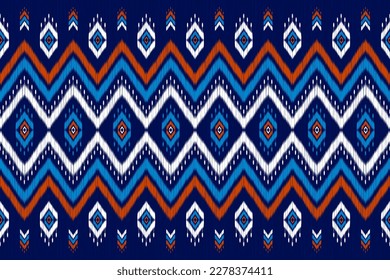 Carpet ethnic tribal pattern art. Ethnic ikat seamless pattern. American, Mexican style. Design for background, wallpaper, illustration, fabric, clothing, carpet, textile, batik, embroidery.