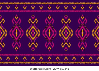Carpet ethnic tribal pattern art. Ethnic ikat seamless pattern. American, Mexican style. Design for background, wallpaper, illustration, fabric, clothing, carpet, textile, batik, embroidery.