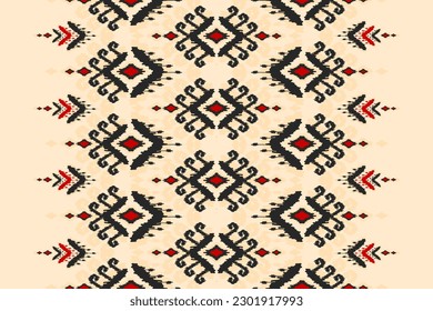Carpet ethnic tribal pattern art. Ethnic ikat seamless pattern. American, Mexican style. Design for background, wallpaper, illustration, fabric, clothing, carpet, textile, batik, embroidery.