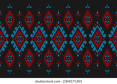 Carpet ethnic tribal pattern art. Ethnic ikat seamless pattern. American, Mexican style. Design for background, wallpaper, illustration, fabric, clothing, carpet, textile, batik, embroidery.