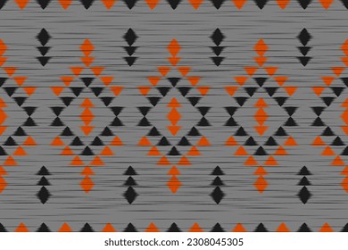 Arte de patrones tribales étnicos de alfombras. Patrón geométrico étnico ikat sin fisuras. de estilo americano y mexicano. Diseño para fondo, papel pintado, ilustración, tela, ropa, alfombra, textil, batik, bordado.