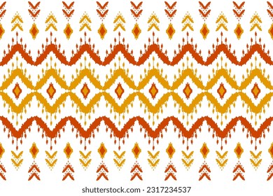 Carpet ethnic tribal pattern art. Ethnic ikat seamless pattern. American, Mexican style. Design for background, wallpaper, illustration, fabric, clothing, carpet, textile, batik, embroidery.