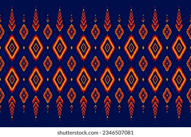 Carpet ethnic tribal pattern art. Ethnic ikat seamless pattern. American, Mexican style. Design for background, wallpaper, illustration, fabric, clothing, carpet, textile, batik, embroidery.