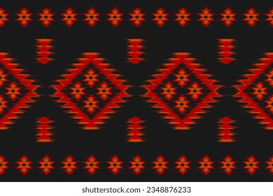 Moqueta de arte de patrones tribales étnicos. Patrón ininterrumpido de ikat étnico. de estilo americano y mexicano. Diseño para fondo, papel pintado, ilustración, tela, ropa, alfombra, textil, batik, bordado.
