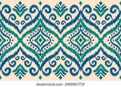 Carpet ethnic tribal pattern art. Ethnic ikat seamless pattern. American, Mexican style. Design for background, wallpaper, illustration, fabric, clothing, carpet, textile, batik, embroidery.