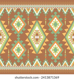 Carpet ethnic tribal pattern art. Ethnic ikat seamless pattern. American, Mexican style.Vector Design for background