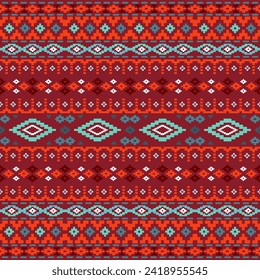 Carpet ethnic tribal pattern art. Ethnic ikat seamless pattern. American, Mexican style.Vector Design for background