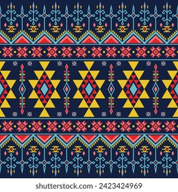 Carpet ethnic tribal pattern art. Ethnic ikat seamless pattern. American, Mexican style.Vector Design for background