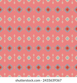 Alfombra étnico tribal patrón arte. étnico ikat patrón sin fisuras. Americano, estilo mexicano.Diseño vectorial para el fondo