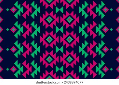 Carpet ethnic tribal pattern art. Ethnic geometric seamless pattern. American, Mexican style. Design for background, wallpaper, illustration, fabric, clothing, carpet, textile, batik, embroidery.