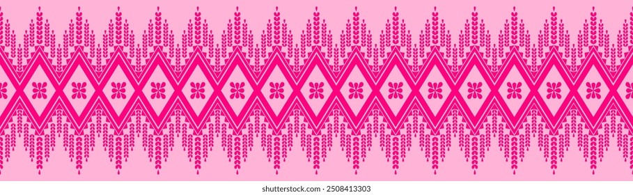 Carpet ethnic tribal pattern art. Geometric ethnic seamless pattern in tribal. Thailand style. Design for background, illustration, rug, fabric, clothing, carpet, textile, batik, embroidery