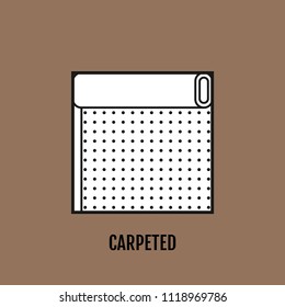 Carpet floor. Floor covering. Flat, linear icon. Finishing material.