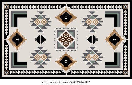 Carpet Geometric ethnic pattern seamless triangle color oriental. Native seamless pattern. Design for fabric, curtain, background, carpet, wallpaper,clothing,wrapping,Batik,fabric,Vector illustration.