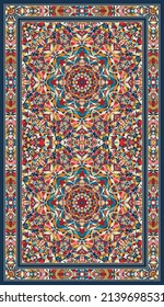 Carpet with geometric kaleidoscope pattern