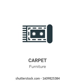 Carpet glyph icon vector on white background. Flat vector carpet icon symbol sign from modern furniture collection for mobile concept and web apps design.