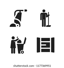 carpet icon. 4 carpet vector icons set. cleaner and vacuum cleaner icons for web and design about carpet theme