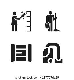 carpet icon. 4 carpet vector icons set. vacuum cleaner and cleaner icons for web and design about carpet theme