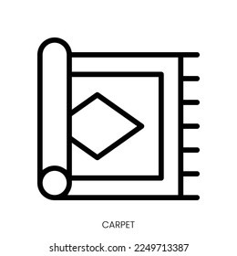 carpet icon. Line Art Style Design Isolated On White Background