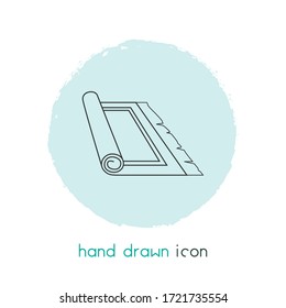 Carpet icon line element. Vector illustration of carpet icon line isolated on clean background for your web mobile app logo design.