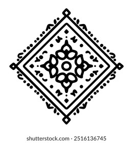 carpet icon or modern line symbol. Vector line art and icon design with bold outline. Black and white Pixel Perfect minimalistic symbol isolated white background. Silhouette simple thin sign