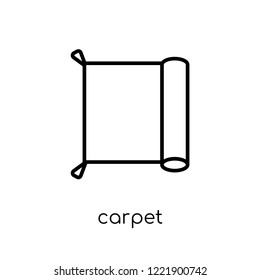 carpet icon. Trendy modern flat linear vector carpet icon on white background from thin line Furniture and household collection, outline vector illustration