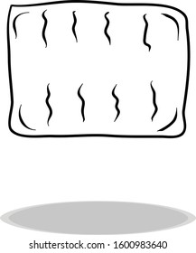 Carpet icon vector, hand drawing. Illustration of coating, contour of symbol black