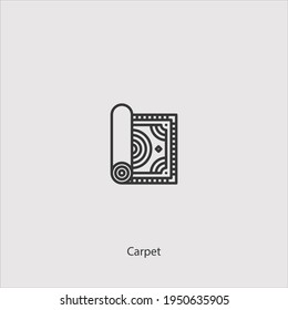 vector de icono de alfombra aislado en fondo blanco