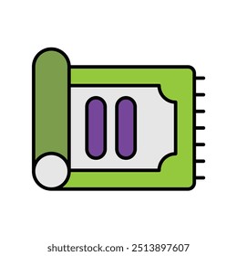 Teppichsymbol mit weißem Hintergrund, Vektorgrafik
