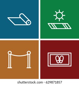 Carpet icons set. set of 4 carpet outline icons such as