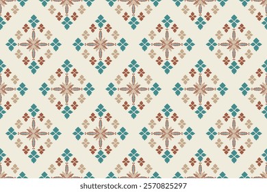 Carpet ikat floral pattern,fabric pattern on navy blue background vector illustration.Ikat ethnic oriental embroidery.Aztec style,abstract background.design for texture,clothing,decoration,carpet,rug.