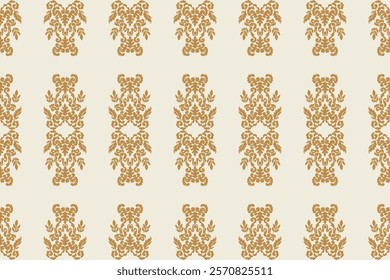 Carpet ikat floral pattern,fabric pattern on navy blue background vector illustration.Ikat ethnic oriental embroidery.Aztec style,abstract background.design for texture,clothing,decoration,carpet,rug.