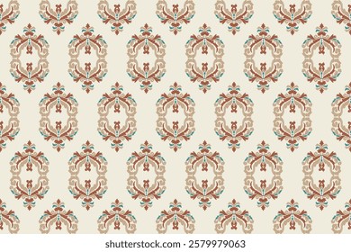 Carpet ikat floral pattern,fabric pattern on navy blue background vector illustration.Ikat ethnic oriental embroidery.Aztec style,abstract background.design for texture,clothing,decoration,carpet,rug.