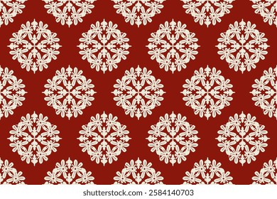 Carpet ikat floral pattern,fabric pattern on navy blue background vector illustration.Ikat ethnic oriental embroidery.Aztec style,abstract background.design for texture,clothing,decoration,carpet,rug.