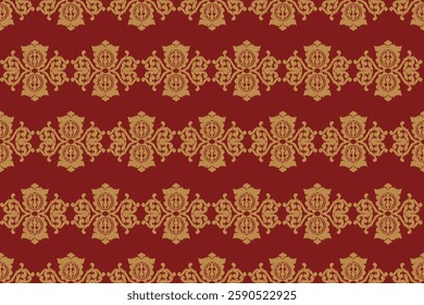 Carpet ikat floral pattern,fabric pattern on navy blue background vector illustration.Ikat ethnic oriental embroidery.Aztec style,abstract background.design for texture,clothing,decoration,carpet,rug.