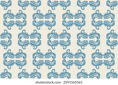 Carpet ikat floral pattern,fabric pattern on navy blue background vector illustration.Ikat ethnic oriental embroidery.Aztec style,abstract background.design for texture,clothing,decoration,carpet,rug.