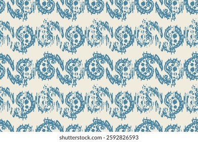 Carpet ikat floral pattern,fabric pattern on navy blue background vector illustration.Ikat ethnic oriental embroidery.Aztec style,abstract background.design for texture,clothing,decoration,carpet,rug.