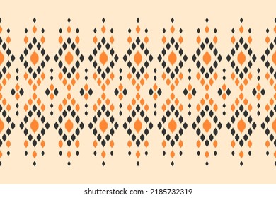 Carpet ikat pattern art. Geometric ethnic seamless pattern traditional. American, Mexican style. Design for background, wallpaper, illustration, fabric, clothing, carpet, textile, batik, embroidery.